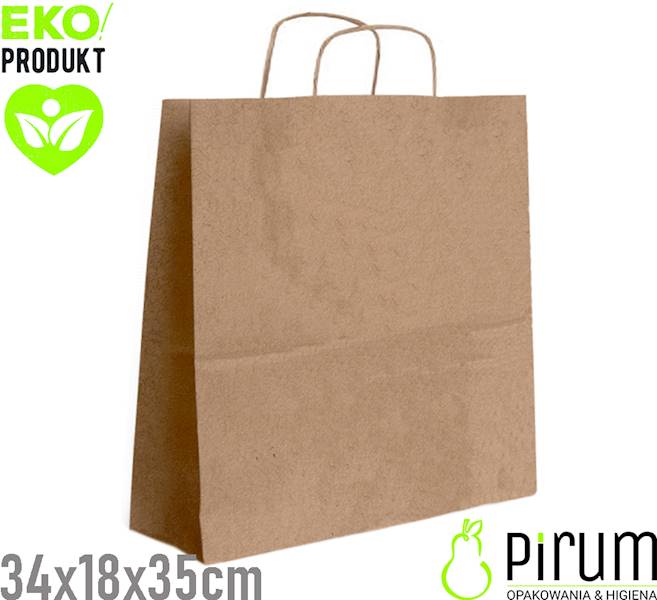 Torba 340x180x350 Ucho S^ BRĄZ ecqpack 250szt