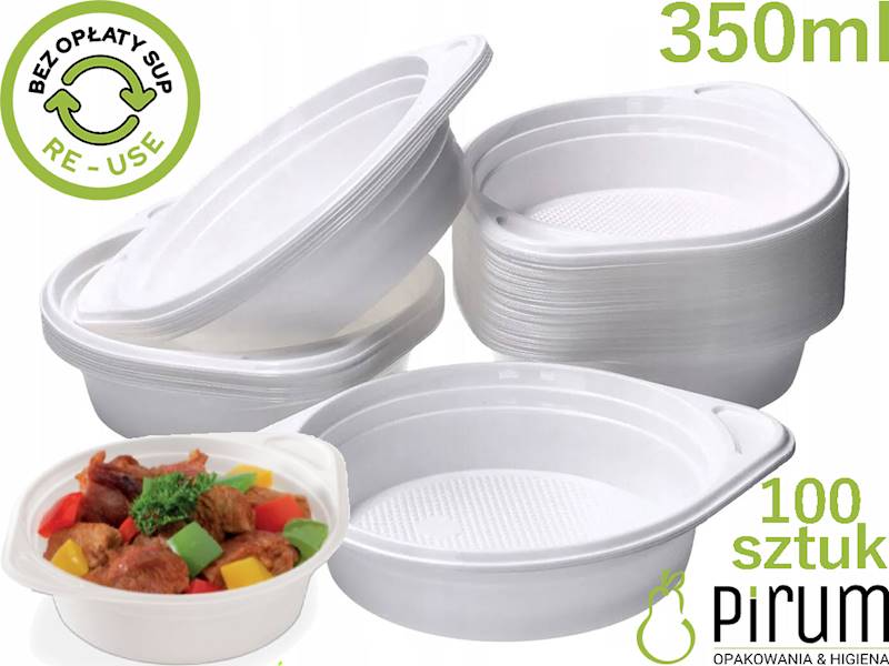 Flaczarka 350ml PP Biała Bittner REUSE 100szt 