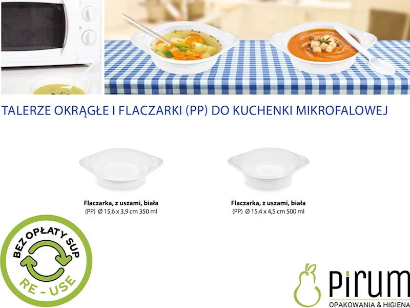 Flaczarka 350ml PP Biała Bittner REUSE 100szt 