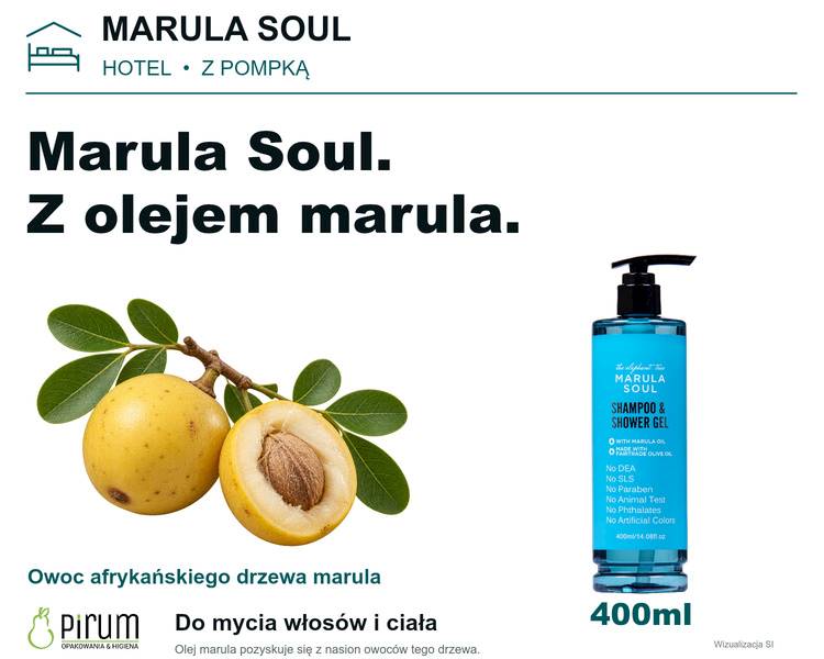 Marula Line 400ml Shampoo& Shower Gel z Pompką 