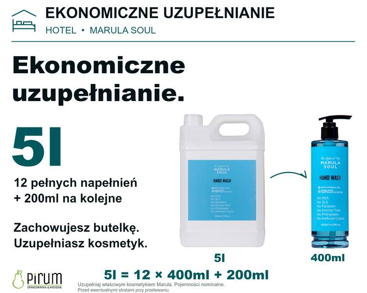 Ekonomiczne uzupełnianie Marula 400ml z zapasu 5l