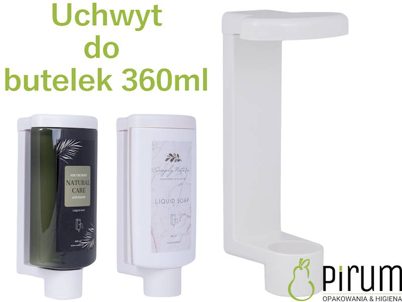 Uchwyt Hotelowy PRESS BIAŁY do butelek 360ml