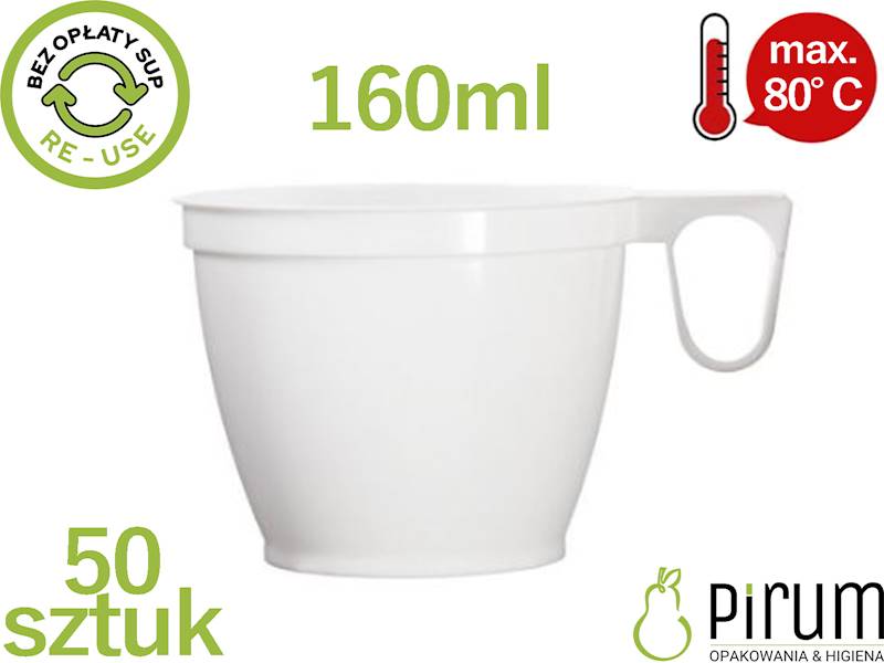 Filiżanka 160ml PS BIAŁA Superior REUSE 50szt