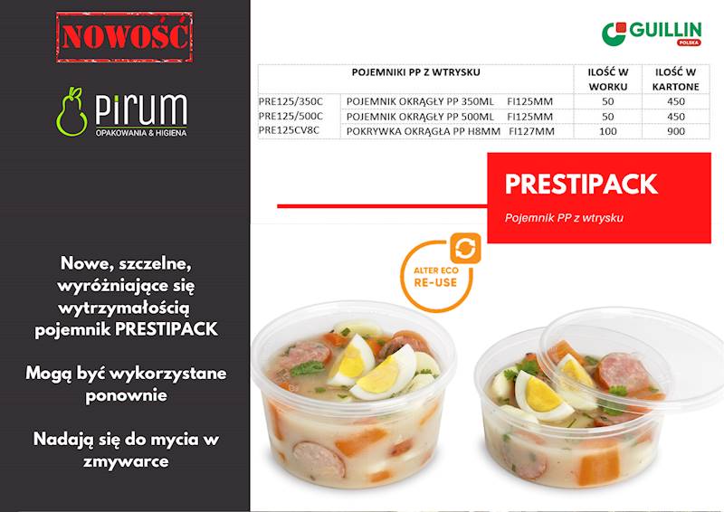 Pojemnik 350ml PP PRE125/350DC CZARNY REUSE 50szt.