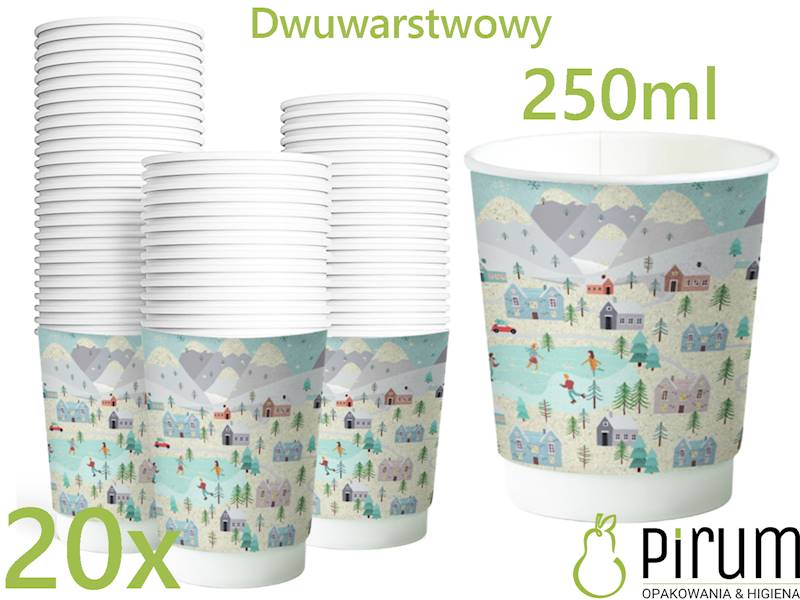 $ Kubek PAP/PE 250ml WINTER 40279 TERMO 25szt