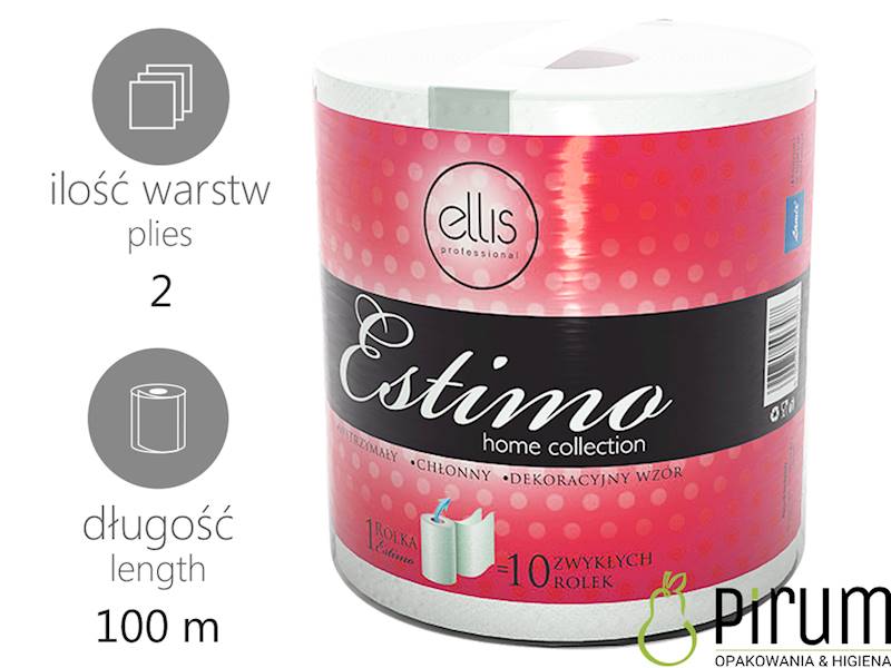 Estimo Ręcznik Rola 2w 100m Biały R100/2