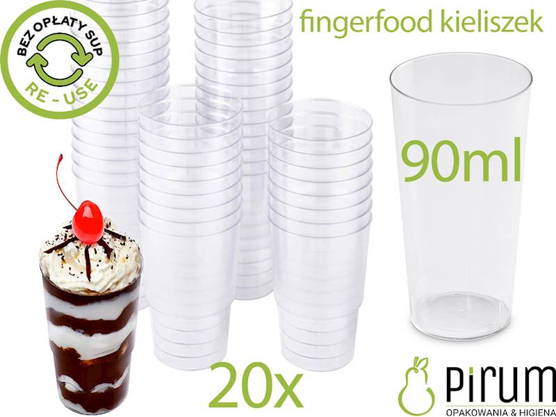 Fingerfood 90ml VER10c Kieliszek PS REUSE 20szt
