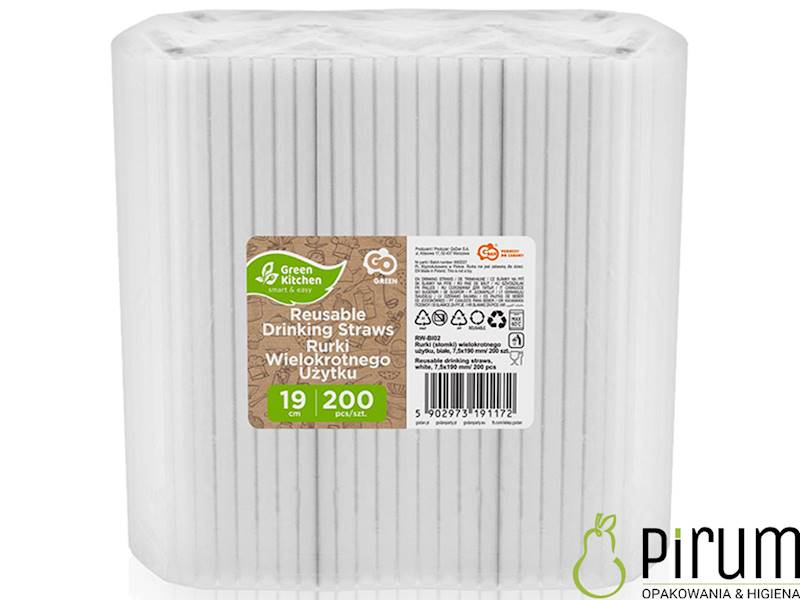 Słomki 7,5x190 PP BIAŁE Godan PROMOCJA! 200szt 