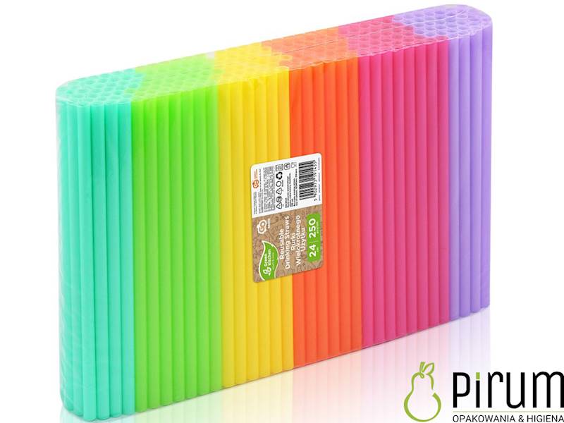 Słomki 9x240 PP JUMBO KOLOR Proste Godan 250szt 