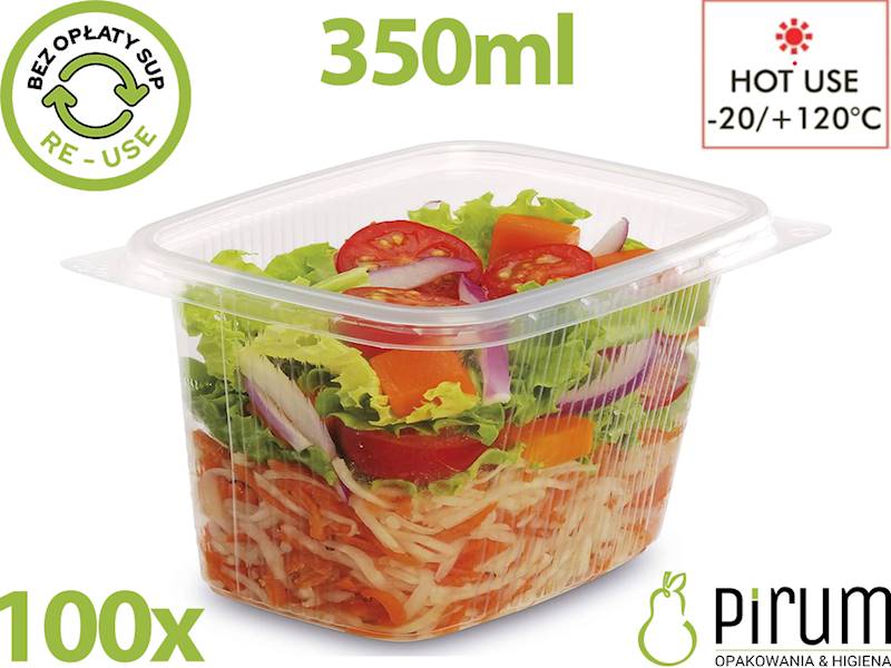 Pojemnik 350ml PP 108x80mm REUSE 100szt.
