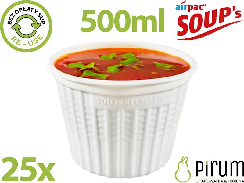 Pojemnik 500ml PP Airpac® SOUP’s 115mm REUSE 25szt