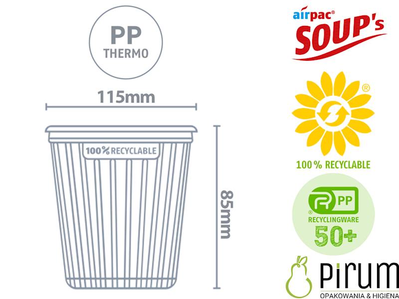 Pojemnik 500ml PP Airpac® SOUP’s 115mm REUSE 25szt