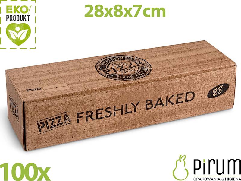 Pizza Box Roll-up KRAFT PAP 28x8x7cm 71808 100szt