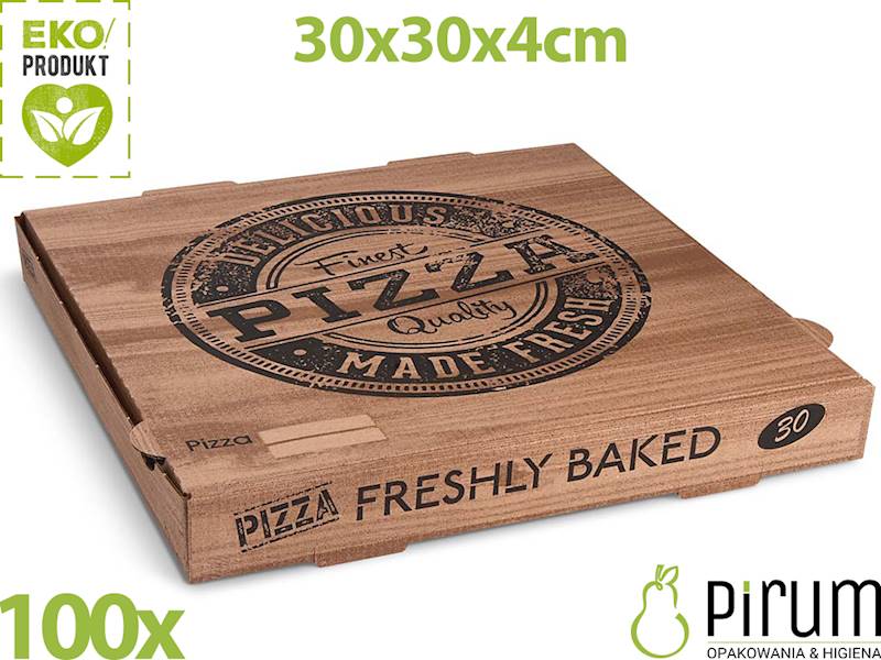 Pizza 30x30x4 PAP KRAFT Full Nadruk 71830 100szt 