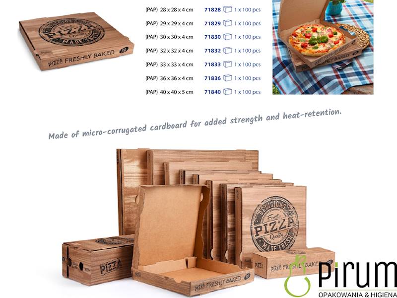 Pizza 30x30x4 PAP KRAFT Full Nadruk 71830 100szt 