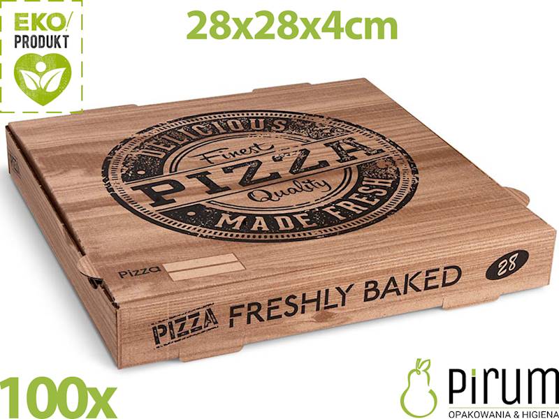 Pizza 28x28x4 PAP KRAFT Full Nadruk 71828 100szt 