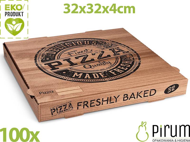 Pizza 32x32x4 PAP KRAFT Full Nadruk 71832 100szt 