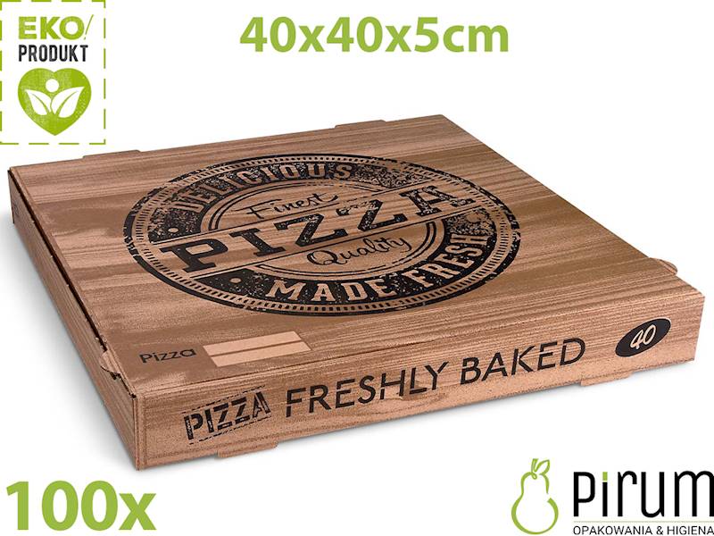 Pizza 40x40x5 PAP KRAFT Full Nadruk 71840 100szt 