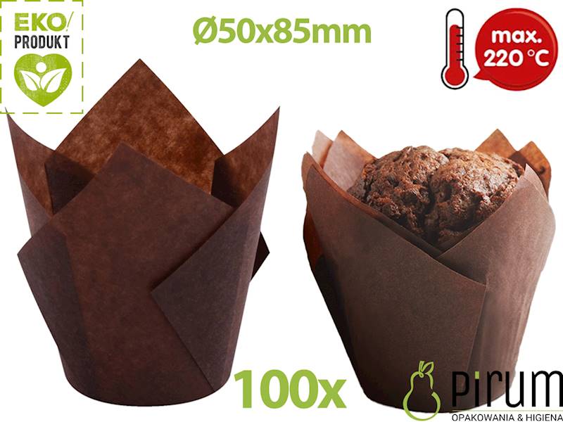 Papilotki 50x85 PAP Tulipan BRĄZ  72716 100szt 