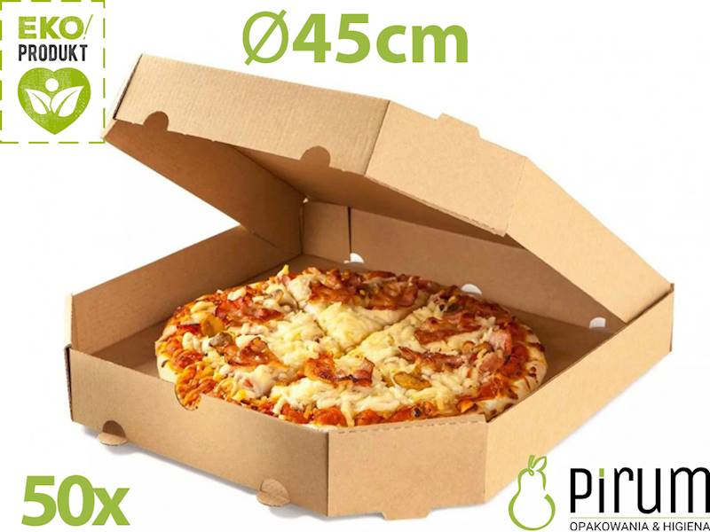 Pizza 45cm/4cm ŚCIĘTA 2x BRĄZ Karton E 50szt