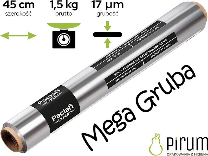 Folia 45cm ALU 1,5kg MEGA GRUBA 17my Paclan EXPERT