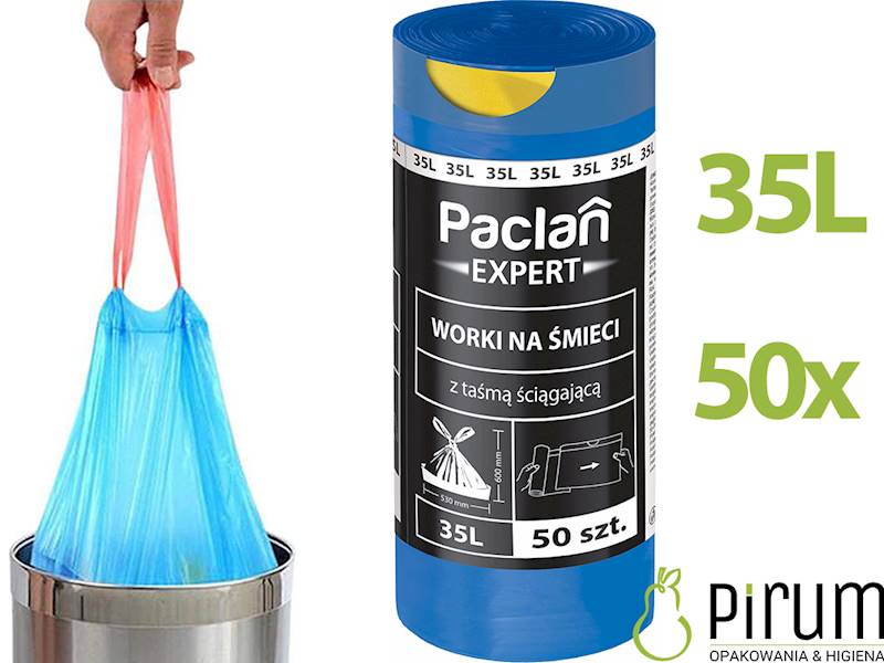Paclan Expert 35L Worki TAŚMA Niebieskie 50szt