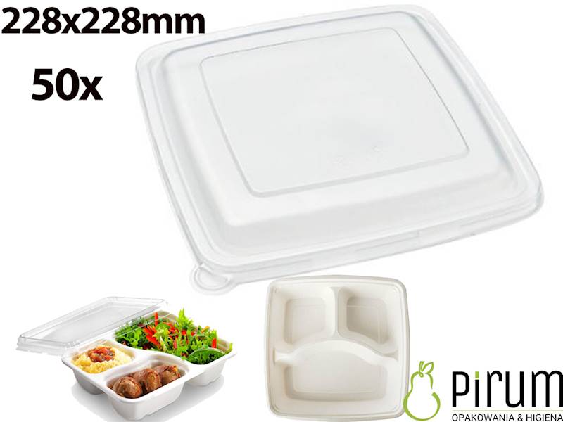 Przykrywka 23x23 PET do Pojemnika Catering 50szt