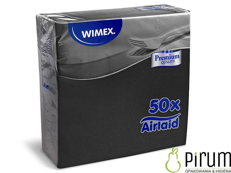 Serwetki 40x40 CZARNE Airlaid 50szt Wimex 89119