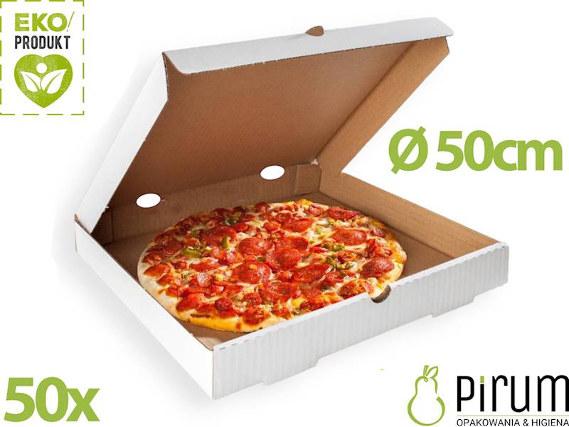 Pizza 50/4,5cm KWADRAT Biało-Szara Karton E 50szt