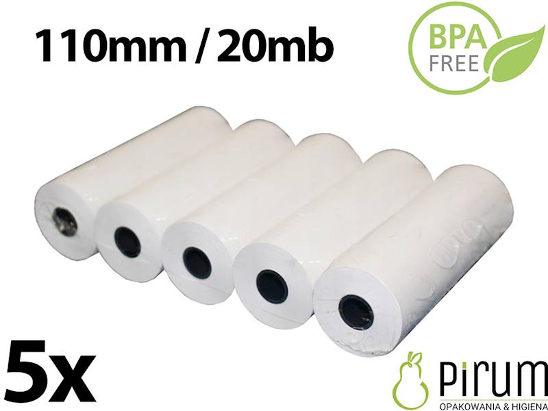 Rolki do Kas 110x20mb Termiczne Bez BPA 5szt.
