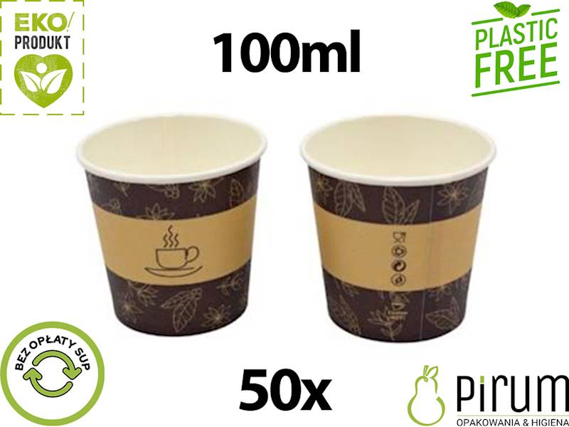 Kubek 100ml EKO 100% PAP 62mm Love Nature 50szt 