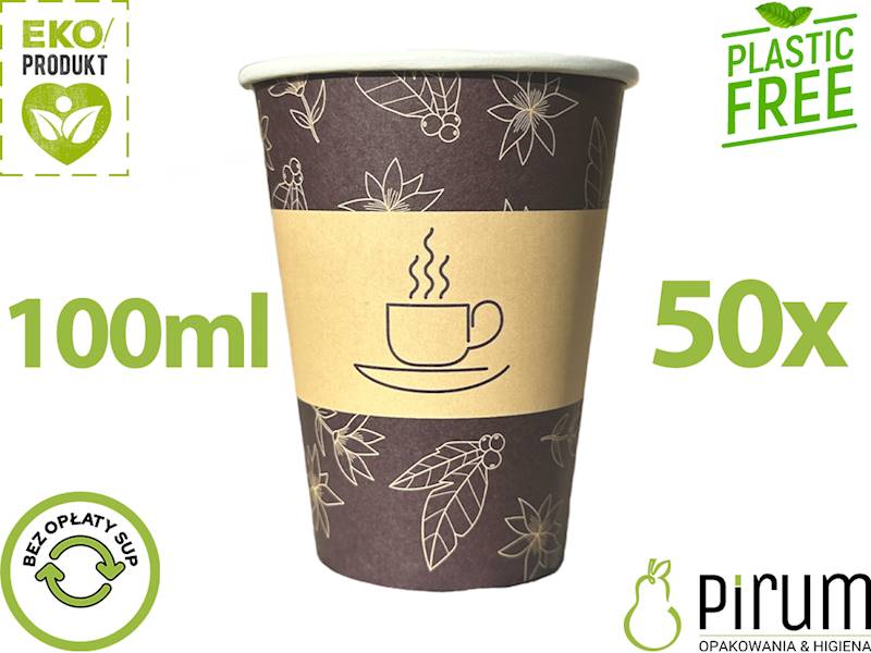 Kubek 100ml EKO 100% PAP 62mm Love Nature 50szt 