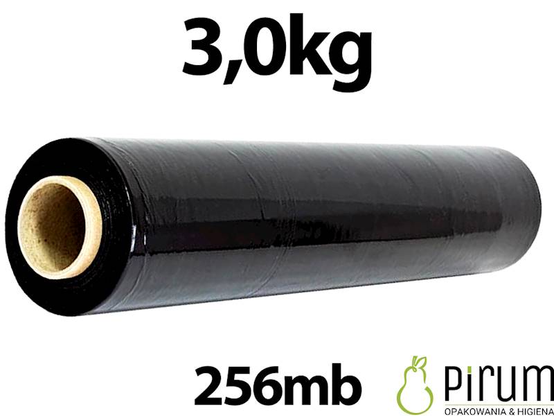 Folia Stretch 3,0kg 50cm CZARNA 23my BIG 256mb 