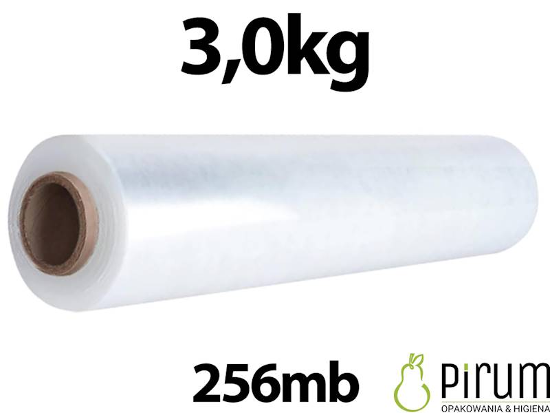 Folia Stretch 3,0kg 50cm Transparentna 23my 256mb 