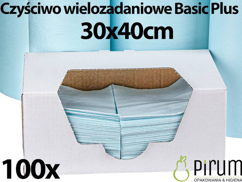 Czyściwo 30x40 CLEAN Basic PLUS TURKUS 100szt
