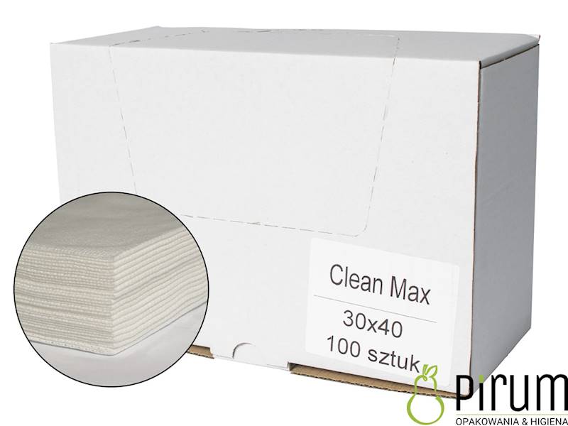 Ścierka 30x40 BIAŁA Czyściwo CLEAN MAX 100szt