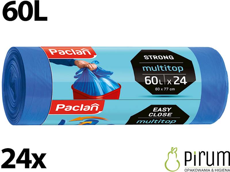 Paclan 60L Worki MultiTop Strong Niebieskie 24szt