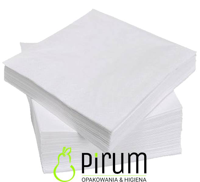 Serwetki 2w 40x40cm BIAŁE 1/4 PIRUM 100szt