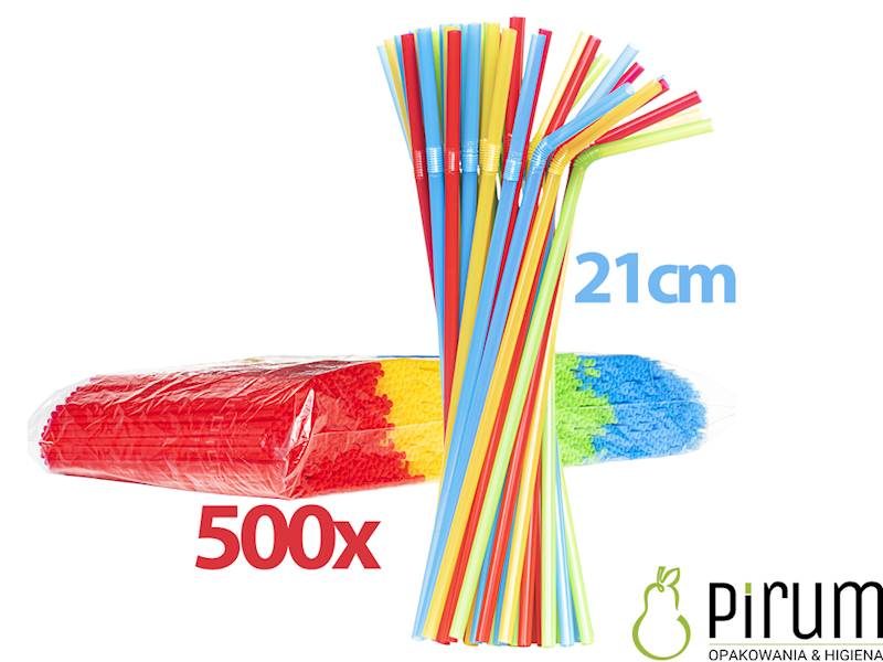 Słomki 5x210 PP KOLOR MIX ŁAMANE Godan 500szt