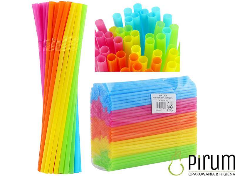 Słomki 5x210 PP KOLOR MIX ŁAMANE Godan 500szt
