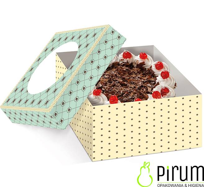 Pudełko 28x28x14 OKNO GROSZKI Tort 15szt