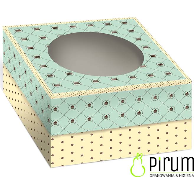 Pudełko 28x28x14 OKNO GROSZKI Tort 15szt