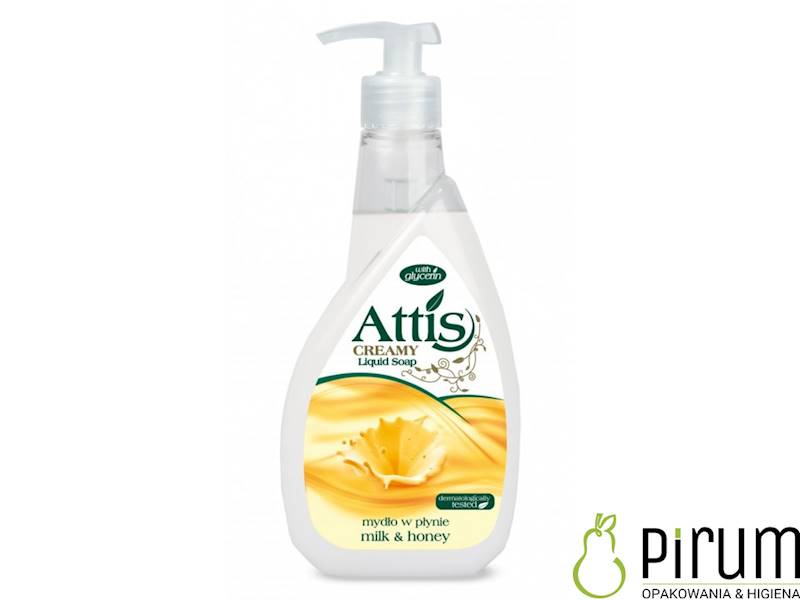 Attis 400ml Mydło w płynie MLEKO i MIÓD- Dozownik