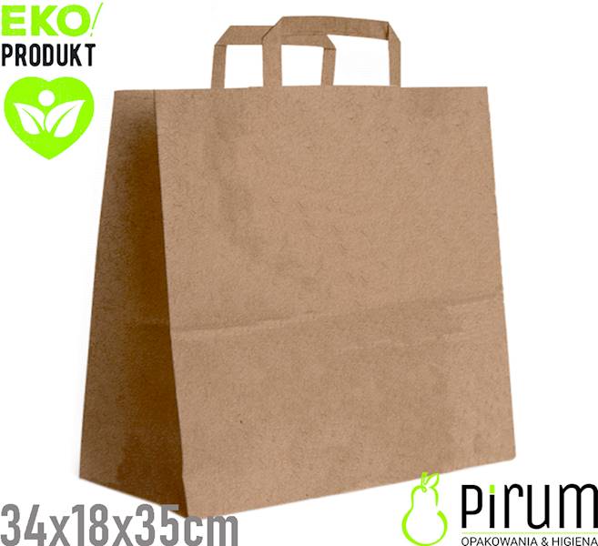 Torba 340x180x350 Ucho P^ BRĄZ ecqpack 250szt