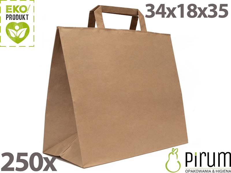 Torba 340x180x350 Ucho P^ BRĄZ ecqpack 250szt
