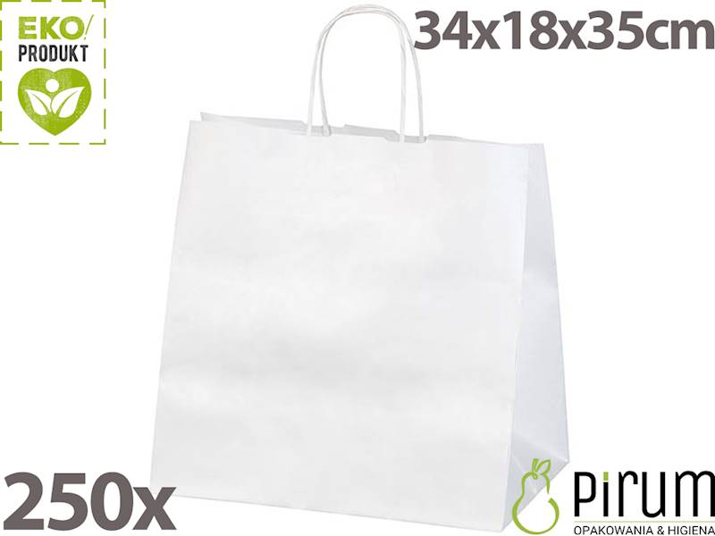 Torba 340x180x350 Ucho S^ BIAŁA ecqpack 250szt
