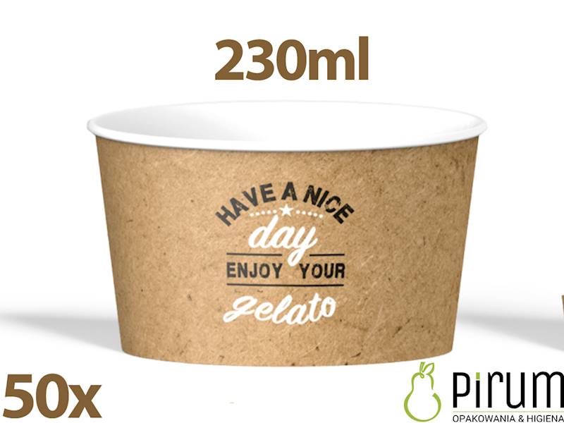 $ Miseczka 230ml PAP KRAFT Have a Nice Day 50szt