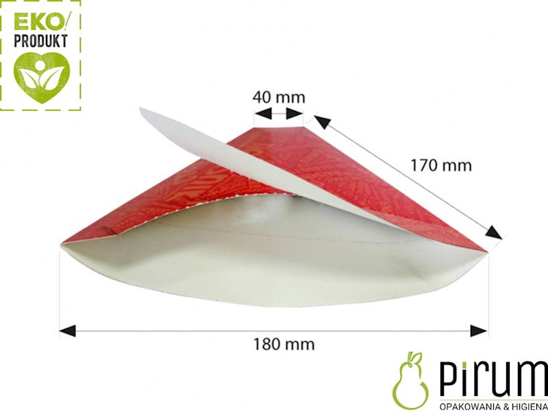 Rożek 18x17x4cm PAP na NALEŚNIKI BRĄZ KRAFT 50szt 