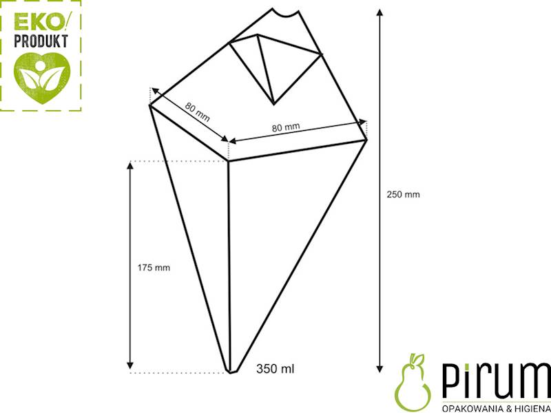 Rożek 350ml PAP BRĄZ 200g + SOS Frytki Eco 50szt