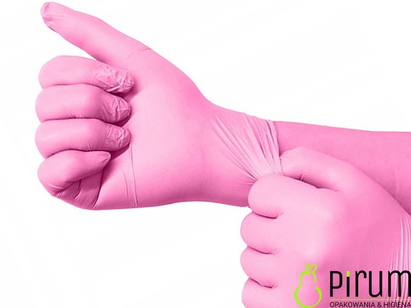 Zarys Rękawice M Nitrylowe EasyCare PINK 100szt